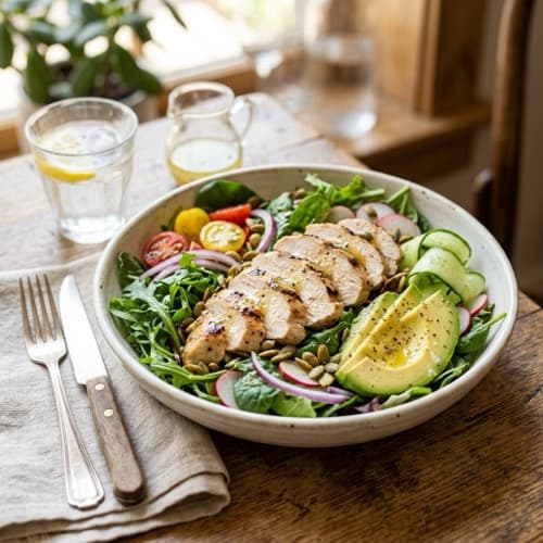 Salade de Poulet Grillé, Avocat & Vinaigrette Agrumes